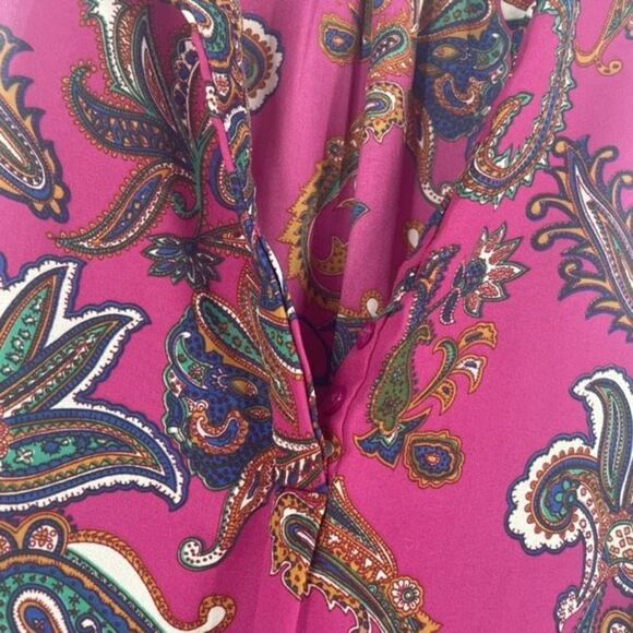 Let It Be Womens Paisley Print Henley Sleeveless Tank Top Multi-Color Size Large - Picture 6 of 11